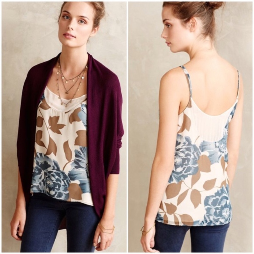 Anthro Eloise Silk Blooms Cami